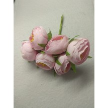 Цветы из ткани 4-4,5 см в пучках (6 шт) цв. розовый, цена за пучок
